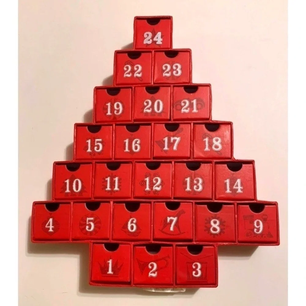 2007 STARBUCKS CHRISTMAS TREE ADVENT CALENDAR REVERSIBLE GIFT DRAWERS USED EMPTY